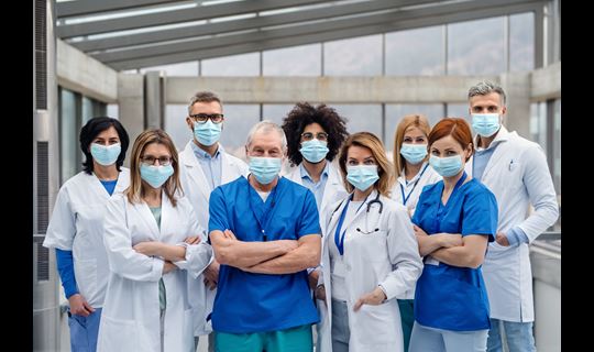 Group Physicians Wearing Masks