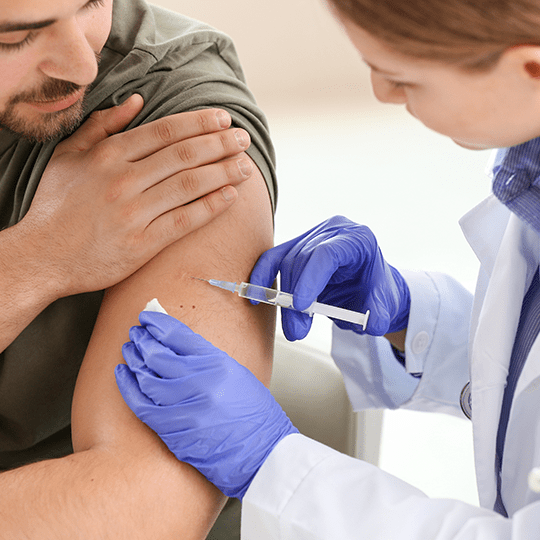 doctor giving shot